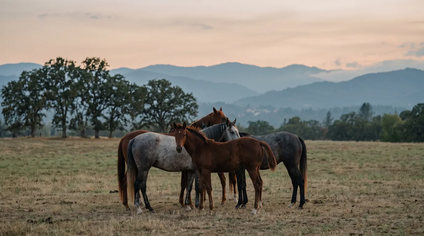 Chevaux en liberté, Écuries des Esses, Ardèche